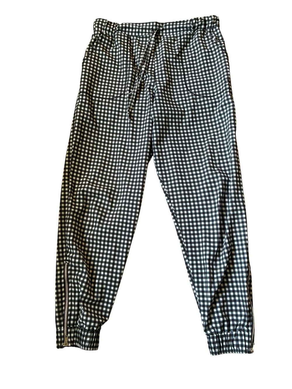Albion Fit Women's Black & White Gingham Jogger Pants - Size Small